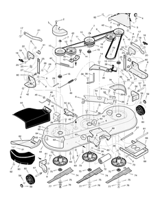Mower Housing Assembly Diagram and Parts List for 465614X48A 2004 Briggs and Stratton Lawn Tractor